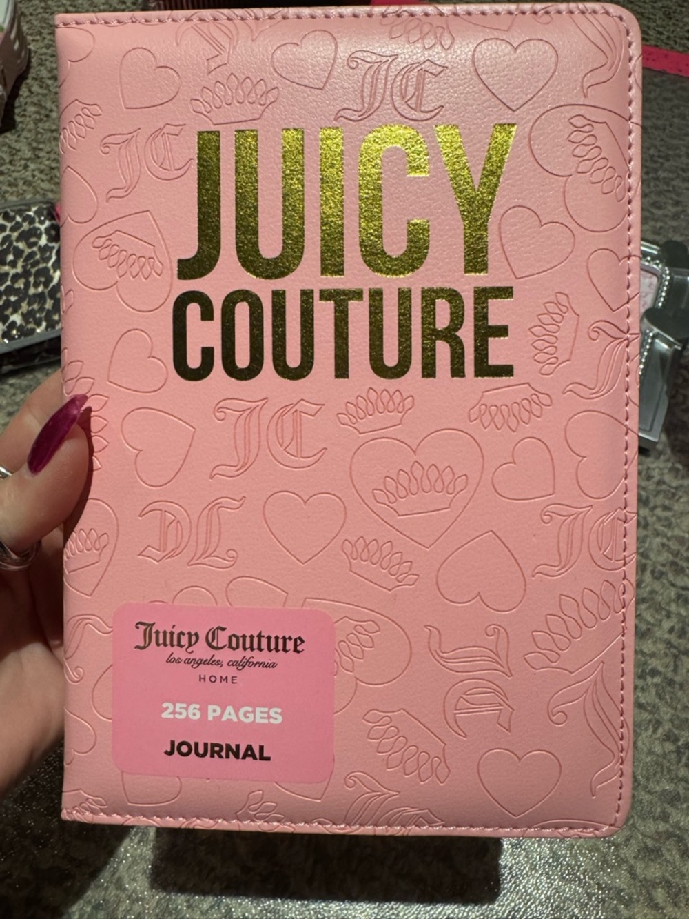 Juicy Couture Pink Notebook with Gold Logo